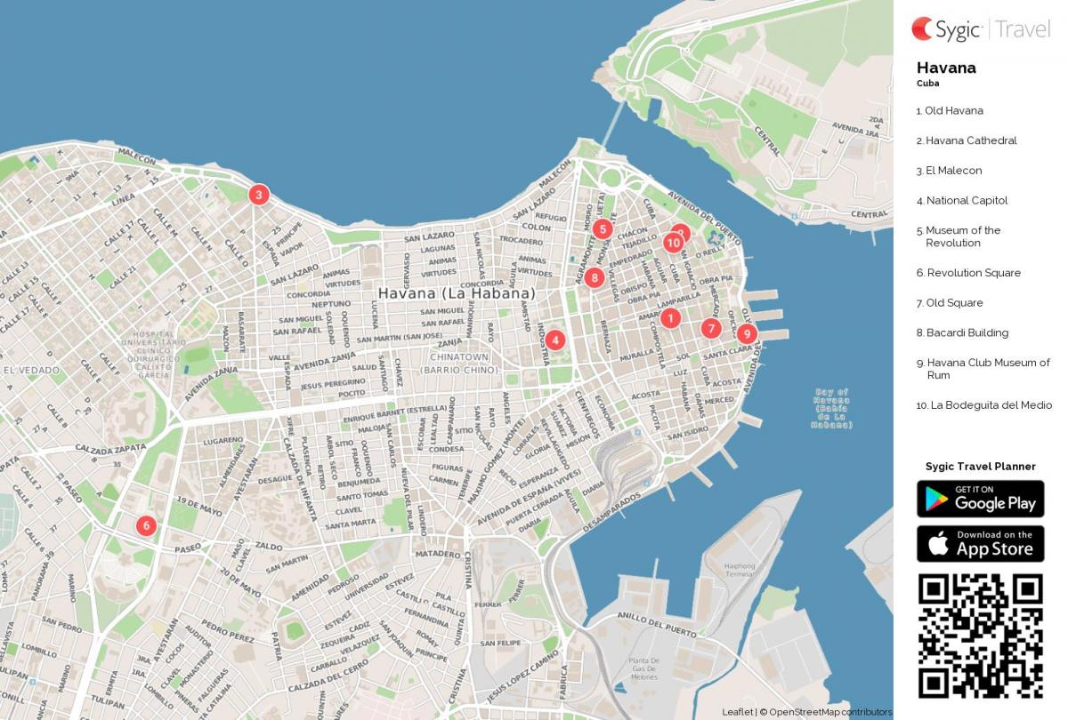 Havana Kuba karta grada