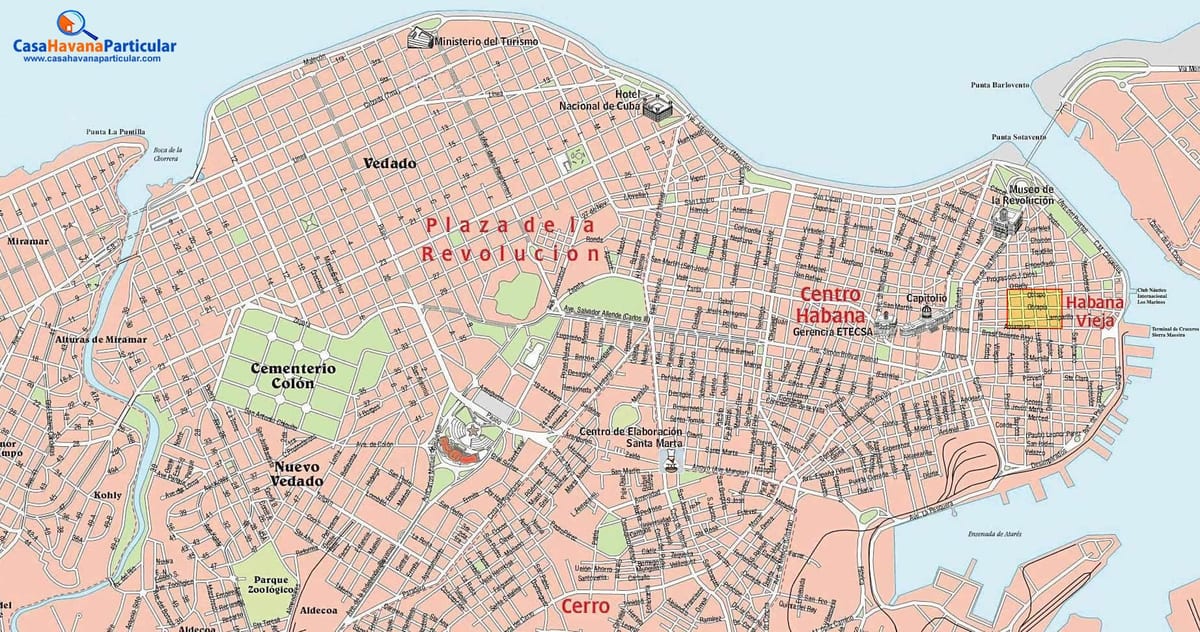 ulice grada kartica u Havani, Kuba