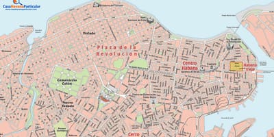 Ulice grada kartica u Havani, Kuba